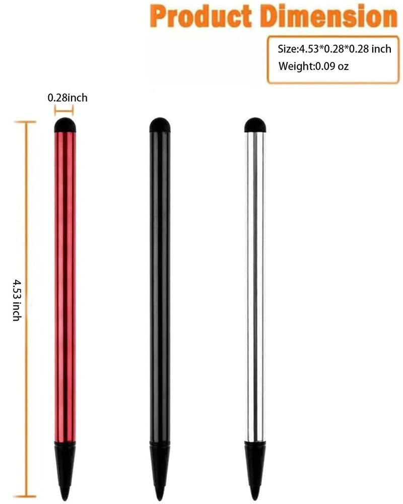 Capacitive and Resistive Stylus Pen(3pcs) Universal High Sensitive & Precision Capacitive Disc Tip Touch Screen Pen Stylus, 2 in 1 Touch Screen Pen Fits for iPhone iPad Samsung Tablet Phone PC & Other
