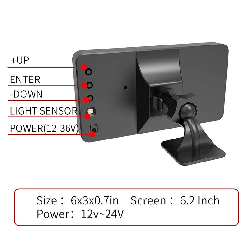 Truck GPS Speedometer 6.2 inch Extend Digital Display Vehicle Odometer Trip Meter Course Overspeed Alarm MPH/KMH