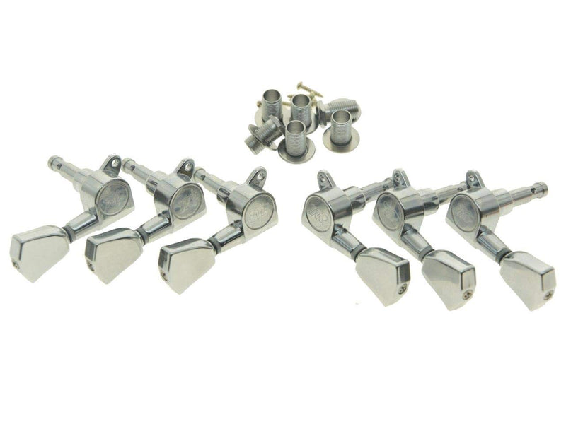 Wilkinson 3x3 Chrome E-Z Post Guitar Tuners E-Z Post Guitar Tuning Keys Pegs Machine Heads with Tulip Buttons