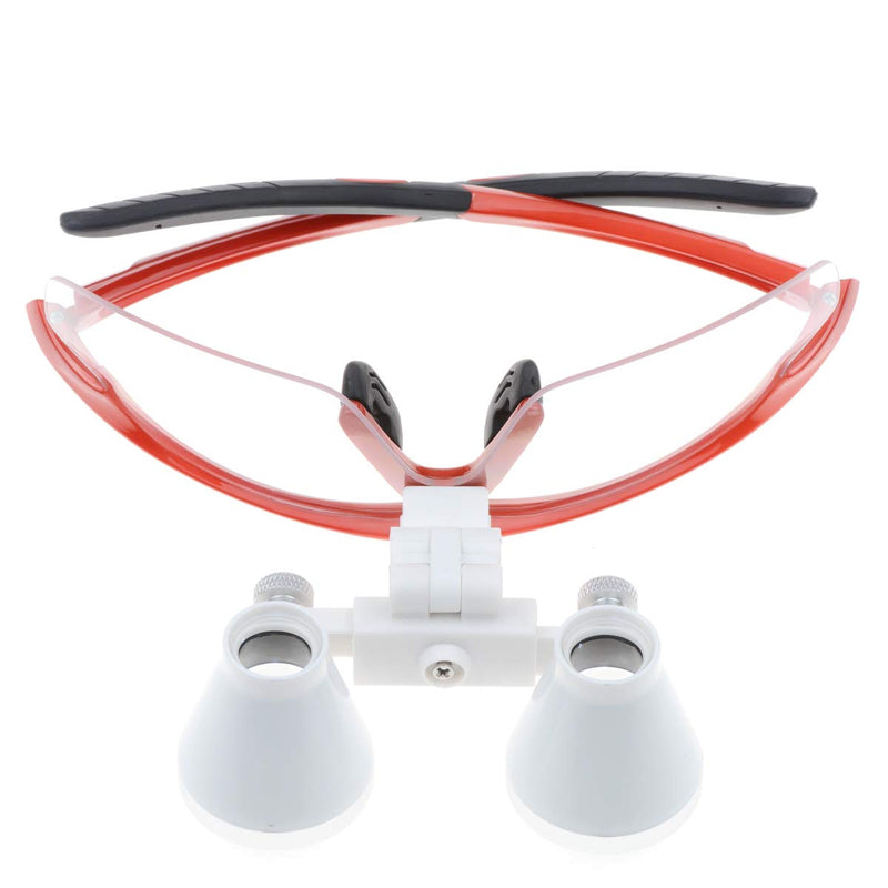 Orilao Surgical Binocular, Anti-Fog Magnifying Glass, 3.5 x 420 mm Working Distance, Optical Glass, Red