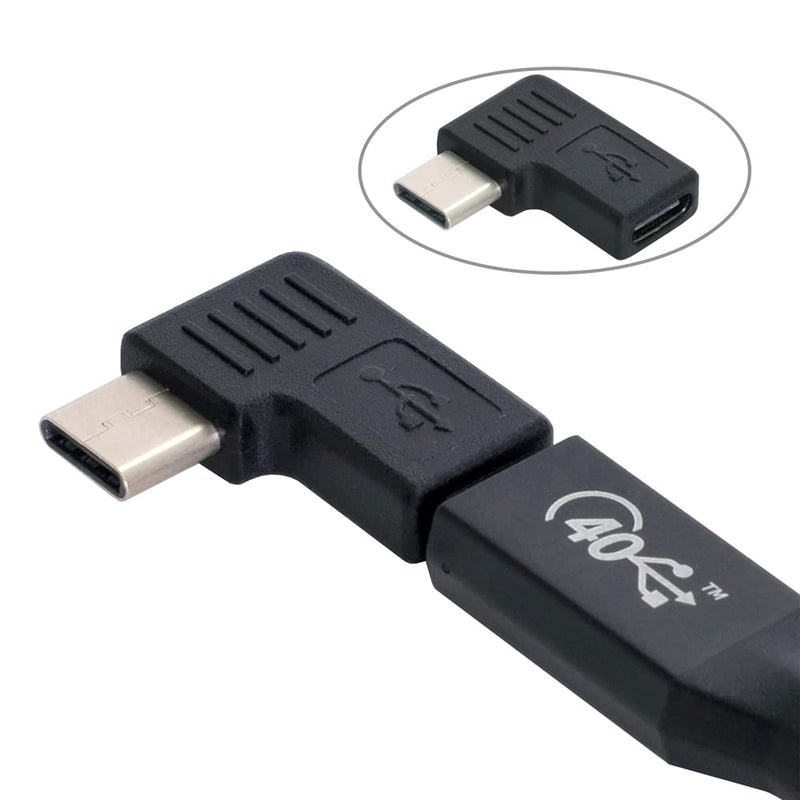 NFHK 90 Degree Right & Left Angled USB 3.1 Type-C Male to Female Extension Adapter for Laptop & Tablet & Mobile Phone