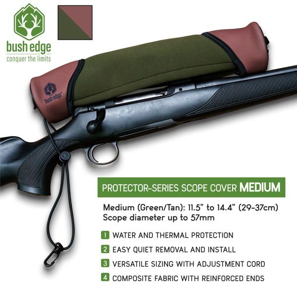 [AUSTRALIA] - Scope Cover - Bush Edge Protector-Series | Impact Protection, Waterproof 3-Layer Neoprene, Reinforced Ends, Quick Access. Adjustable Cord for Varied Sizing MEDUIM/LARGE 