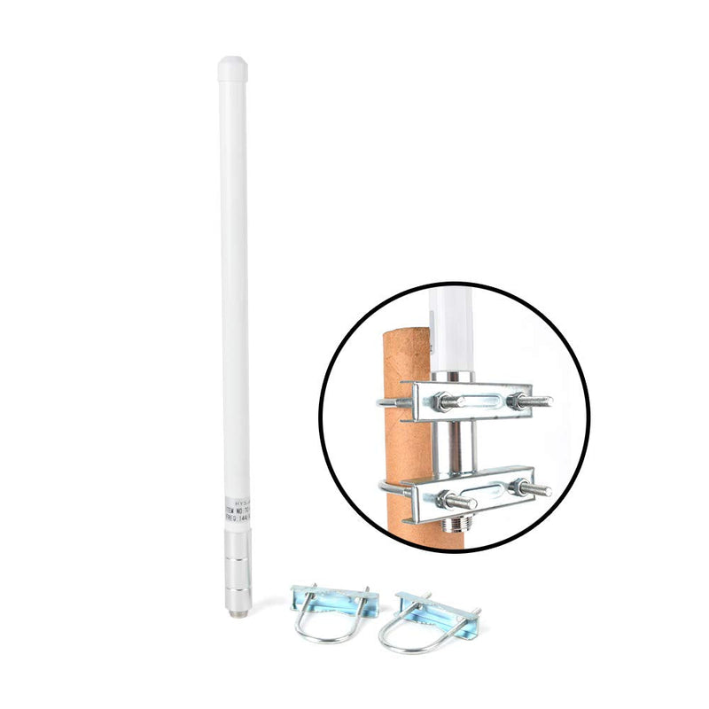 HYS TC-40UV Dual Band VHF UHF 2meter 70cm 144/430Mhz 2.5dBi 100W 15.7inch Fiberglass Outdoor Base Antenna with SO239 (UHF Female) Connector For ICOM Yaesu Midland Motorola Mobile Ham Radio Transceiver White 136-174/400-470Mhz