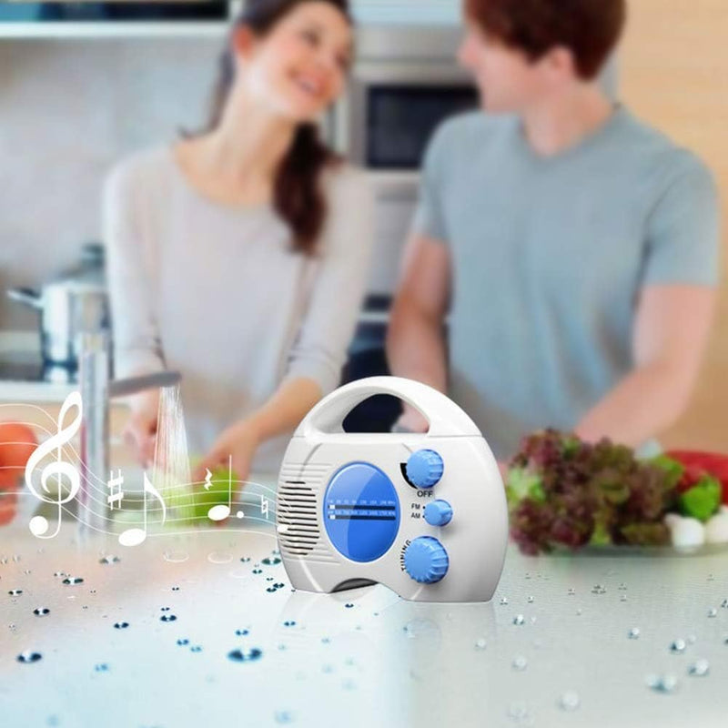 [AUSTRALIA] - Shower Radio, Portable AM/FM Waterproof Hanging Shower Radio, Shower Radio Built-in Speaker Adjustable Volume Battery Operated Shower Radios for Bathroom Kitchen, Outdoor 