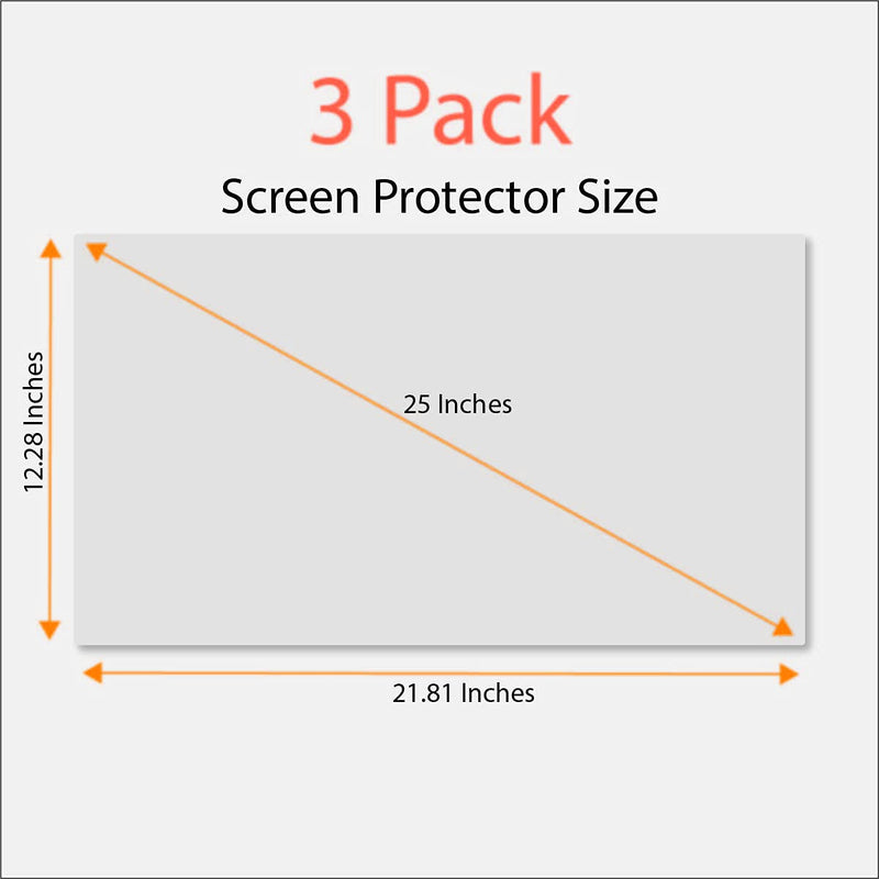Anti-Glare and Anti Finger Print Screen Protector (3 Pack) for 25 Inches Widescreen Desktop Monitor 25" Screen Protector