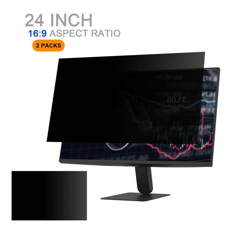 Privacy Screen for Computer Monitor Eye Protection Anti Glare Blue Light Monitor Privacy Shield Screen 24 Inch 16:9 Aspect Ratio, 2-Pack