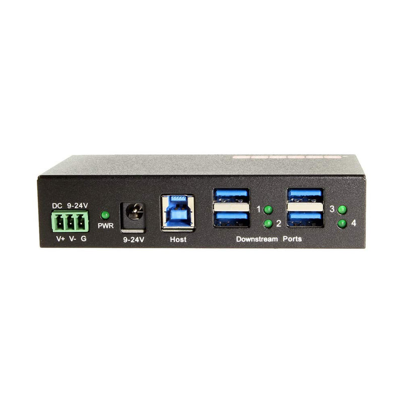 Gearmo 4 Port USB Hub, 5Gbps, Industrial Mountable Metal Enclosure w/15KV ESD Protection, USB 3.2 USB Hub Data Transfer (12V/2A Power Adapter Included) Hub + Power Supply