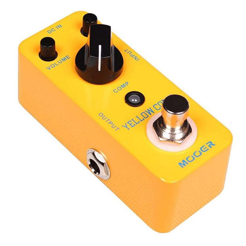 MOOER Compressor Pedal, Yellow Comp Mini Portable Compression with True Bypass, EQ and Volume Adjustable, Classic Optical Compressor Pedals for Electric Guitar Bass