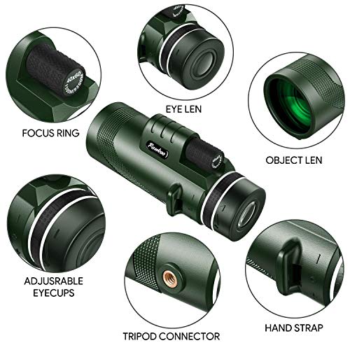 40X60 Monocular Telescope - High Power for Adults with BAK4 Prism. Includes Phone Adapter, Tripod & Hand Strap. Perfect for Bird Watching & Concerts