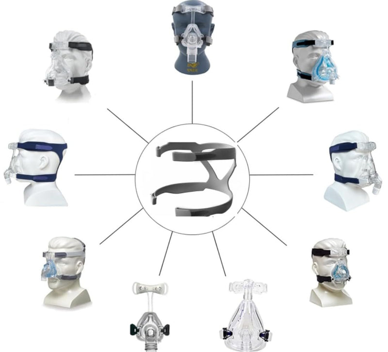 CPAP Headgear, CPAP Mask Strap, for Resmed & Respironics Headgear Strap, Universal CPAP Strap Ultralight Soft and Breathable (Gray) Gray