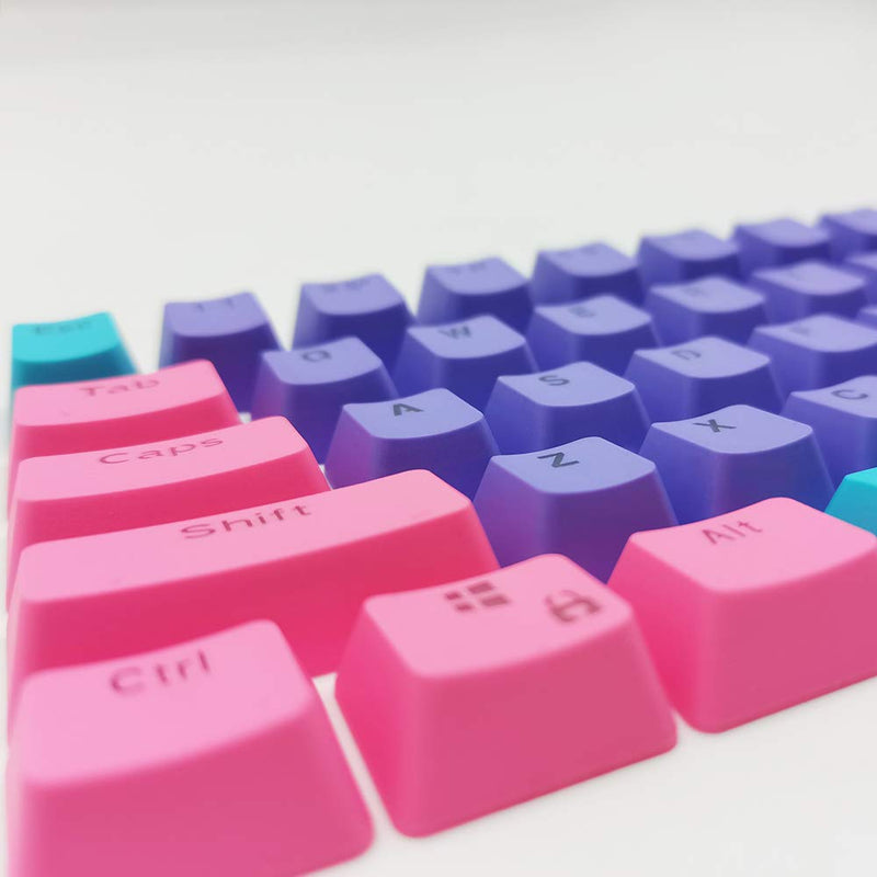 WHYSP 61 PBT Keycaps for 60 Percent Keyboard, Backlit Keycap Set for Mechanical Gaming Keyboard OEM Profile Blue Keycaps with Key Puller for Cherry MX Switches GK61(Peach) Peach