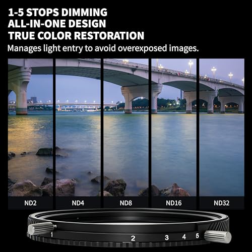 2-in-1 77mm ND2-ND32 Variable ND &CPL Filter for Camera 77 VND-CPL