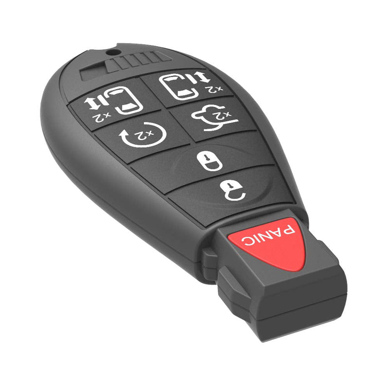 Keyless Remote Key Fob Replacement for 2008-2014 Dodge Grand Caravan 2008-2015 Town & Country OE# M3N5WY783X (Pack of 2) 7-Button with Uncut Key Blade