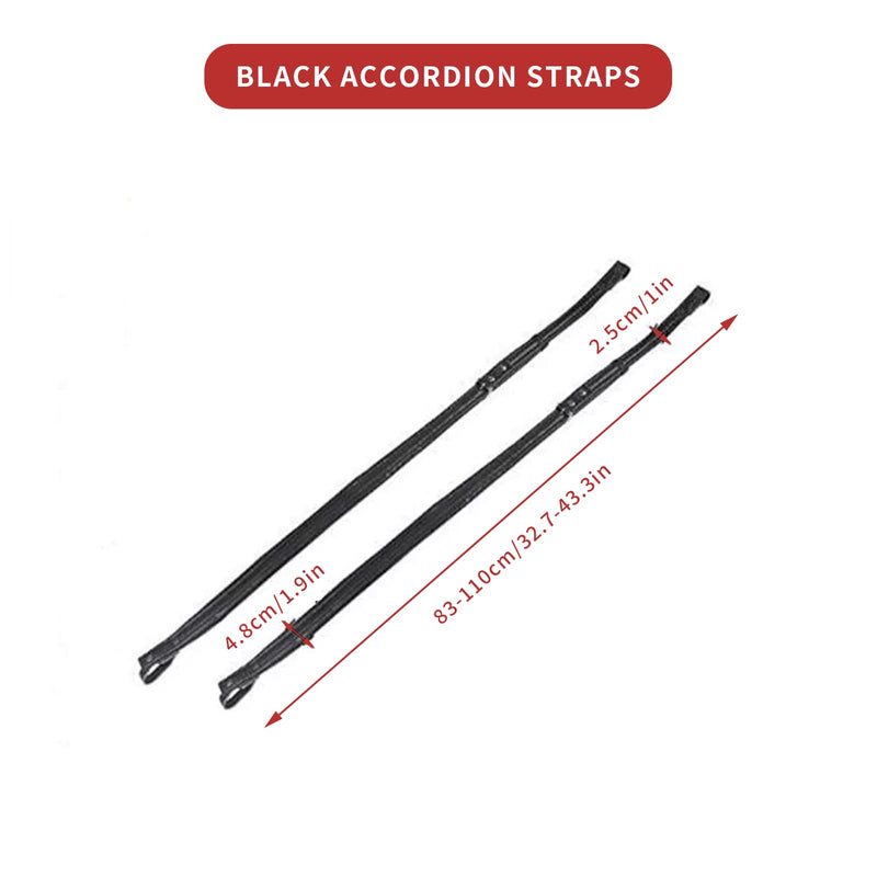 [AUSTRALIA] - Gugxiom Black Accordion Straps, Leather Soft PU Accordion Straps, Adjustable Accordion Shoulder Belt, Musical Instrument Accessories, for Most Accordions with 16-120 Bass (Black) 
