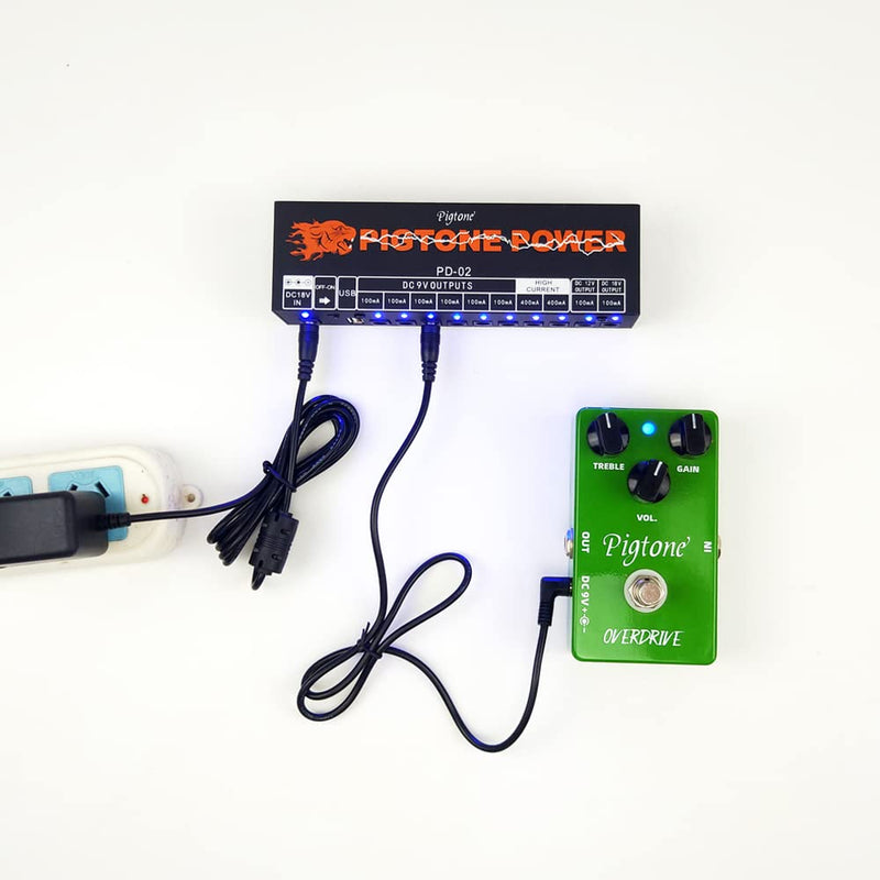 [AUSTRALIA] - Guitar Pedal Power Supply 10 Isolated DC Outputs for 9V/12V/18V Effect Pedal with USB Port PD-02 