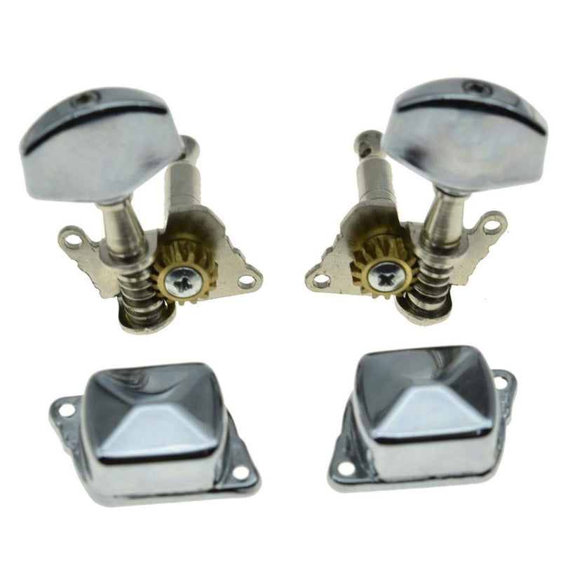 KAISH 3x3 Semi-Closed Guitar Tuning Keys Guitar Tuners Machine Heads for Acoustic or Electric Guitars Chrome