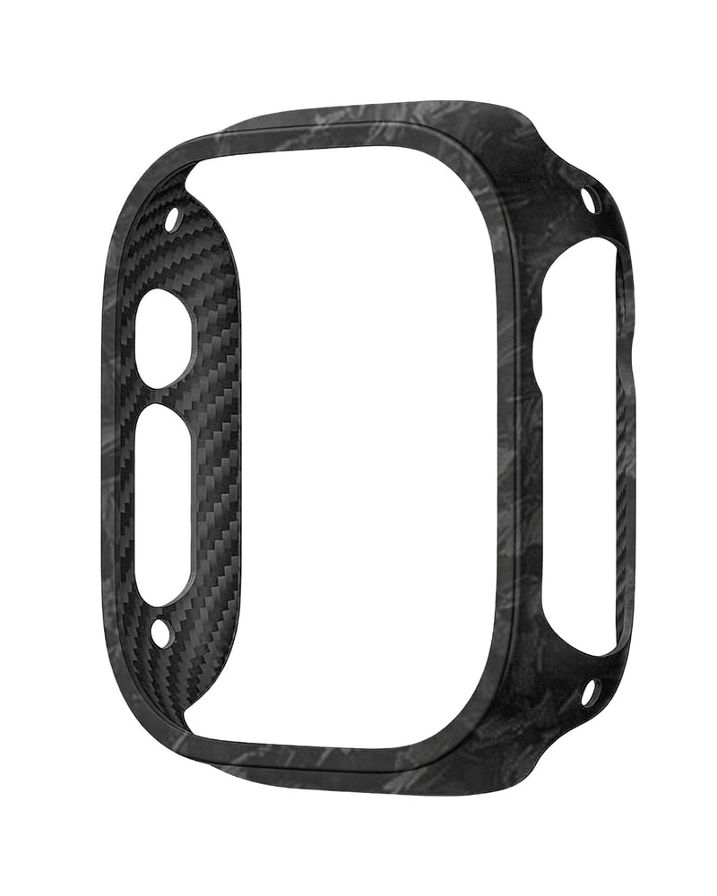 Carbon Fiber Case for Apple Watch Ultra 3/2/1 Case, Exquisite Minimalist Slim Apple Watch Ultra Case 49mm - Aramid Fiber Made, Black/Grey(Randon Weave)