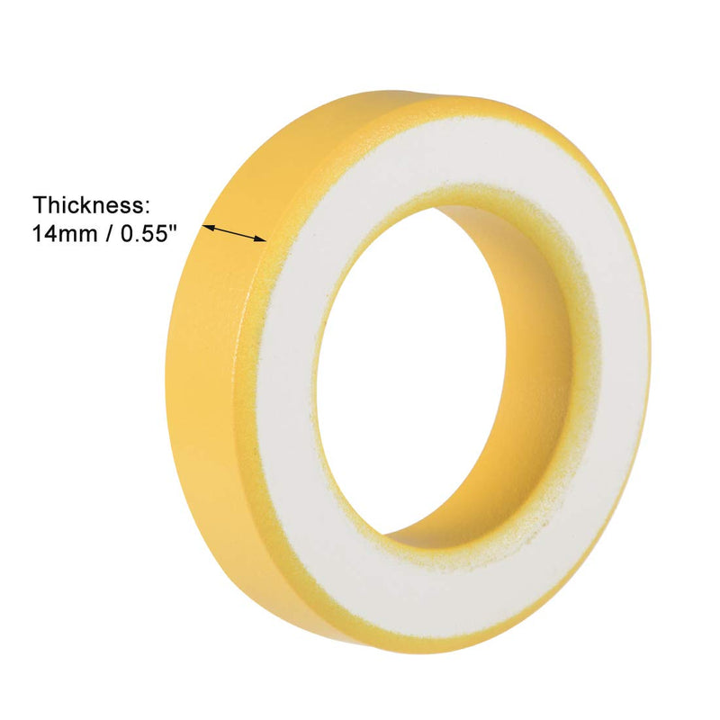 sourcing map Ferrite Ring Iron Powder Toroid Cores Electronic Yellow White 35.4 x 57.7 x 14 mm de