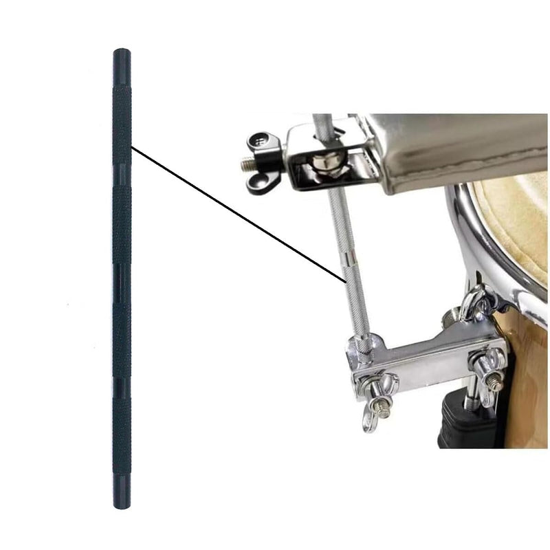 Straight Rod Percussion Cowbell Mount Rod for Drum Set Percussion Cowbell Mounting 3/8" Rods (Black) Black