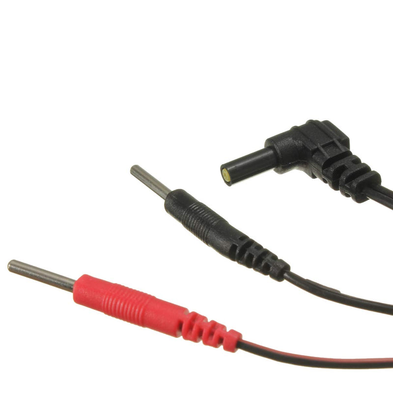 Tens Electrode Lead Wires Jack Plug Pin Connector, Electrode Units Cable Wires for TENS EMS Massage Devices, Replacement Leads for Electrotherapy Instruments, Pack of 2