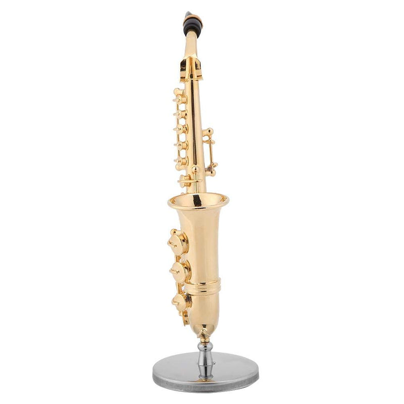 Miniature Alto Saxophone Delicated Gold Plated Mini Instrument Ornament with Case, and Decoration Saxophone Model Mini Musical 14cm Miniature Alto Saxophone Replica