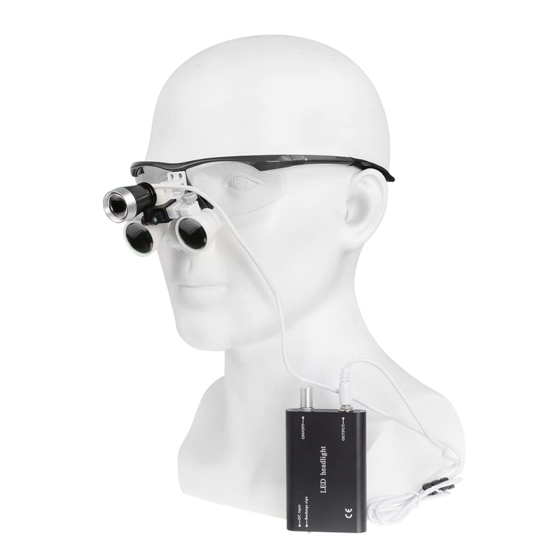 3.5 x 420mm Black Magnifying Glass with 3W LED Headlight for Surgical Lab Applications