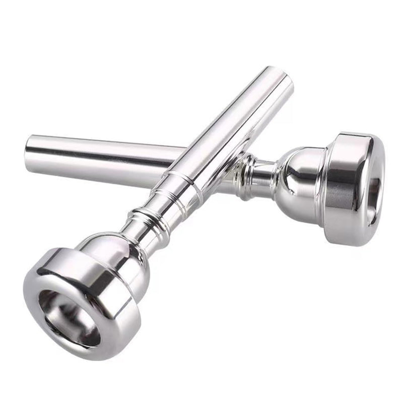 [AUSTRALIA] - 3 Pack Trumpet Mouthpiece (3C 5C 7C) with Lightweight Aluminum Practice Trumpet Mute Silencer Fit for Yamaha Bach Conn King Replacement Musical Instruments Accessories, Silver 