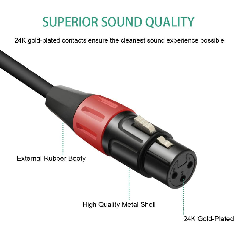 Mini XLR Male to XLR Female Microphone Audio Cable for Blackmagic Pocket 4K Camera Video Assist 4K - 1ft (Pack of 2) 1 feet (Pack of 2)