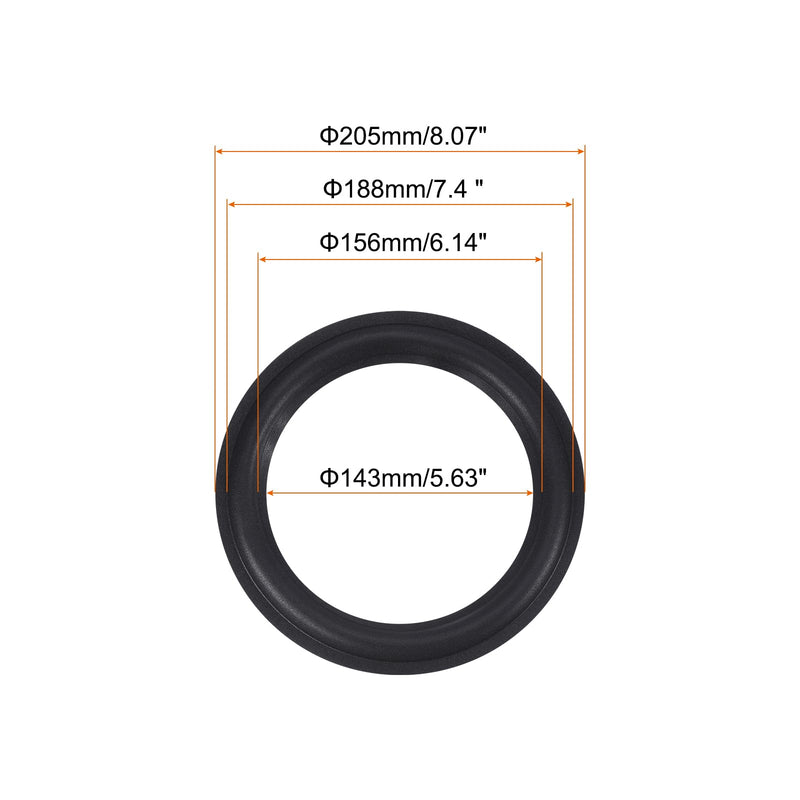 MECCANIXITY Rubber Speaker Foam Edge Surround Rings 8 Inch 143mm x 205mm Perforated Subwoofer Rings Replacement Parts for Speaker Repair or DIY Black