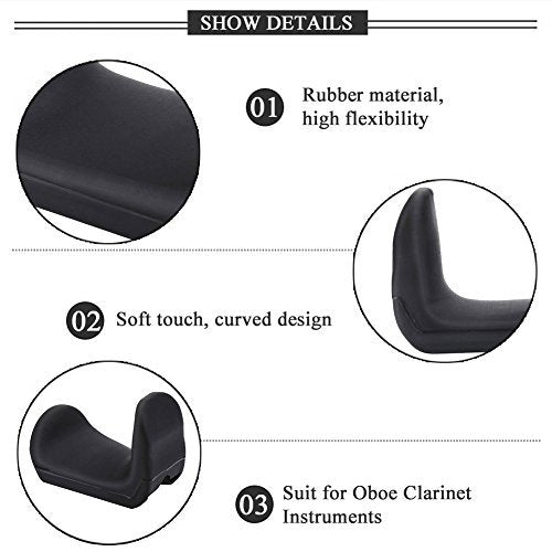 Rubber Clarinet Thumb Rest Cushion Protector 2pcs Comfortable Oboe Thumb Cushion 1.45-1.75cm Rubber Thumb Finger Rest Cushion for Oboe Clarinet Instruments(1.5mm+3.5mm)