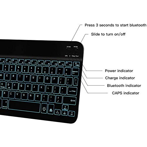 BoxWave Keyboard Compatible with Amazon Fire Max 11 (2023, 13th Gen) - SlimKeys Bluetooth Keyboard - with Backlight, Portable Keyboard w/Convenient Back Light - Jet Black