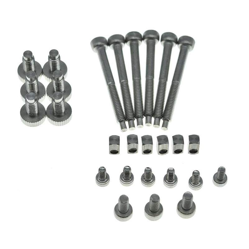 KAISH Whole Set Stainless Steel Tremolo Fine Tuner Screws String Insert Block Saddle Mounting Screws Locking Nut & String Lock Screws for FR Whole Set Steel Screws & Blocks