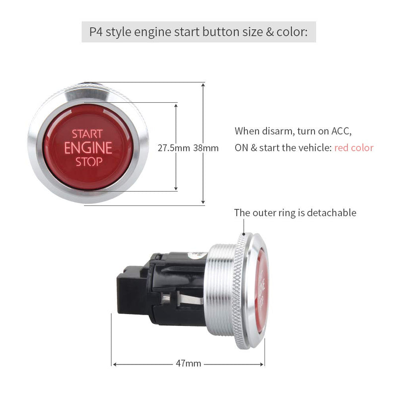 EASYGUARD ES002-P4 Push Engine Start Stop Module keyless go System with Remote Engine Start Optional for Automatic Transmission car only,Need use with Central Lock car Alarm keyless Entry and System