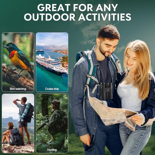 Occer 12x50 Binoculars for Adults High Powered for Bird Watching Hunting Tactical Edition-Black
