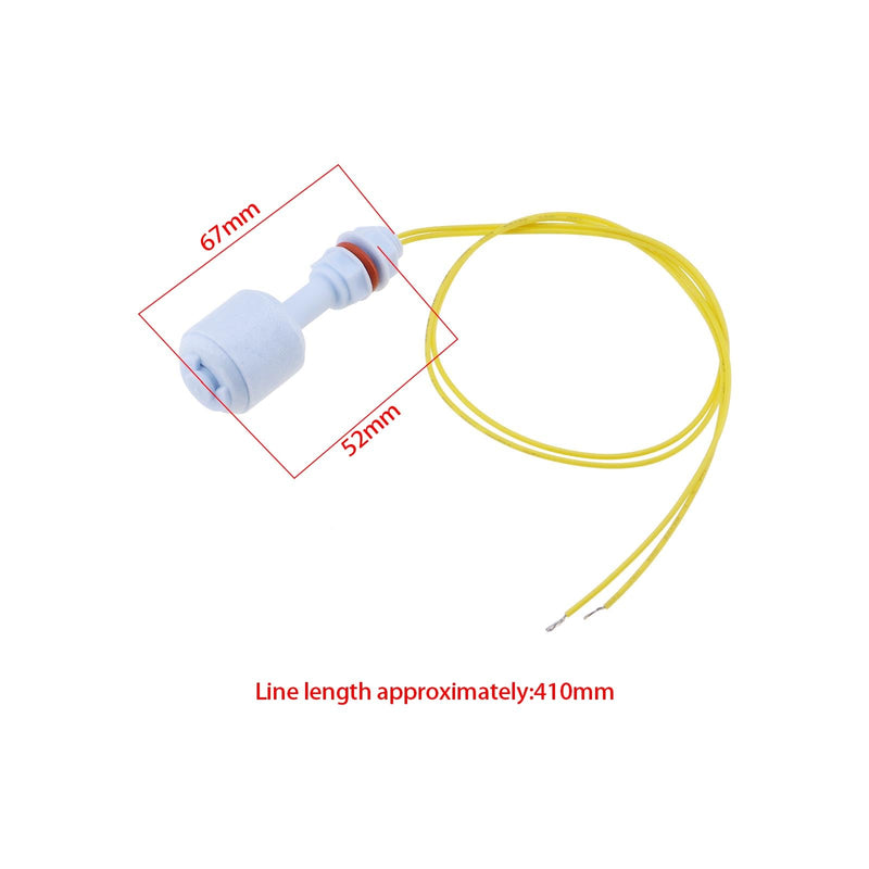 YINETTECH Pack of 2 Liquid Level Sensor PP Float Switch Float Sensor Switch with Wire Plastic Small Float Switch for Water Dispenser Water Heater Humidifier