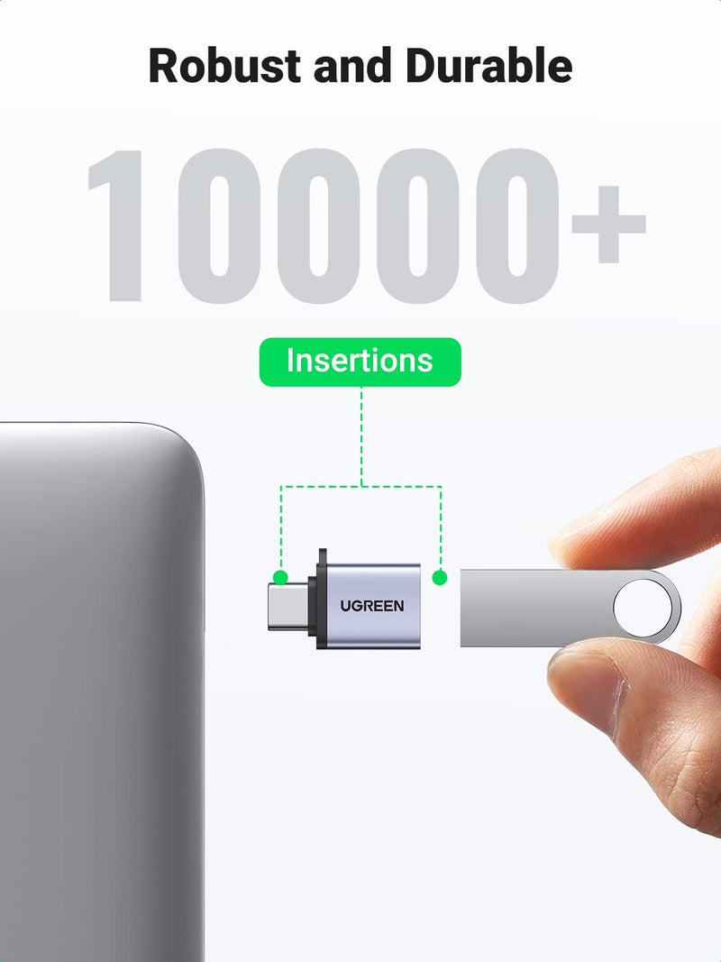 UGREEN USB C to USB 3.0 Adapter 2 Pack USB C Male to USB Female Adapter OTG Type C Adapter Compatible with MacBook Pro 2021 MacBook Air 2020 Thunderbolt 4 Samsung 9 iMac 2021 Ipad Mini 6 Ipad Pro Grey