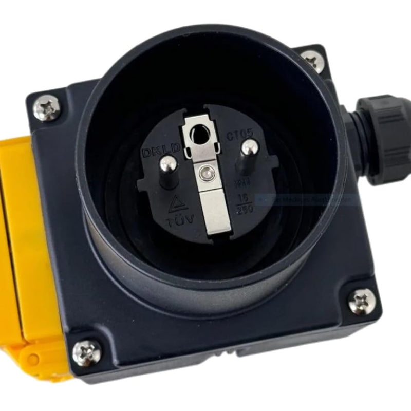 Trade-Shop Switch/Plug Combination/Motor Starter/On/Off Switch with Phase Inverter DZ08-1 230 V for Single-Phase Machines/Includes Emergency Stop Flap
