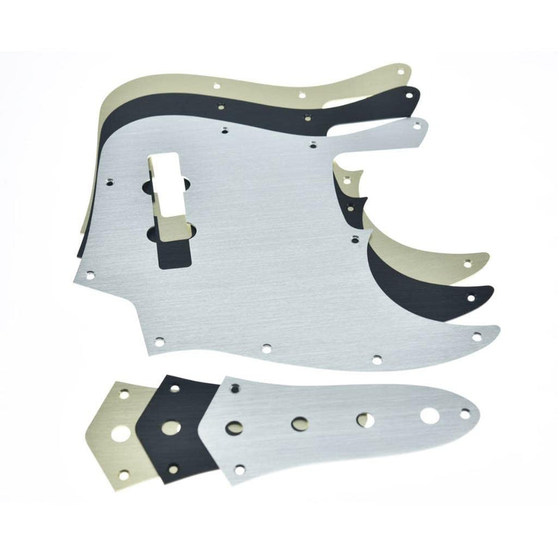 [AUSTRALIA] - KAISH Aluminum Anodized 4 String Jazz J Bass Pickguard with Metal JB Control Plate and Screws for American/Mexican FD Jazz Bass Silver Pickguard with Control Plate Silver-2 
