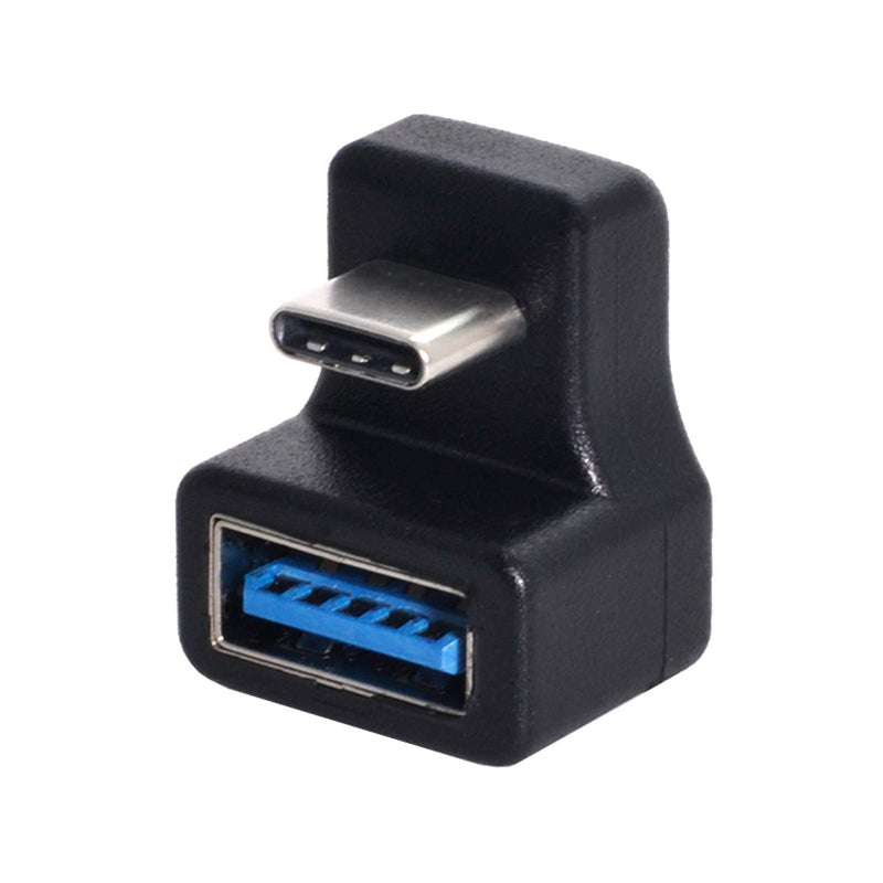 Xiwai 180 Degree Up & Down Angled Type-C USB-C OTG to USB 5.0 Female Extension Adapter for Cell Phone & Tablet OTG Adapter Angled