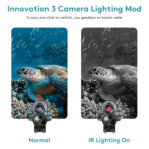 FOURQ Fishing Camera, 220° Ultra-Wide HD Underwater Fishing Camera with 4.3" LCD & IR Night Vision, 5000mAh Rechargeable Battery 100ft Cable for Ice Lake Boat Kayak Fishing