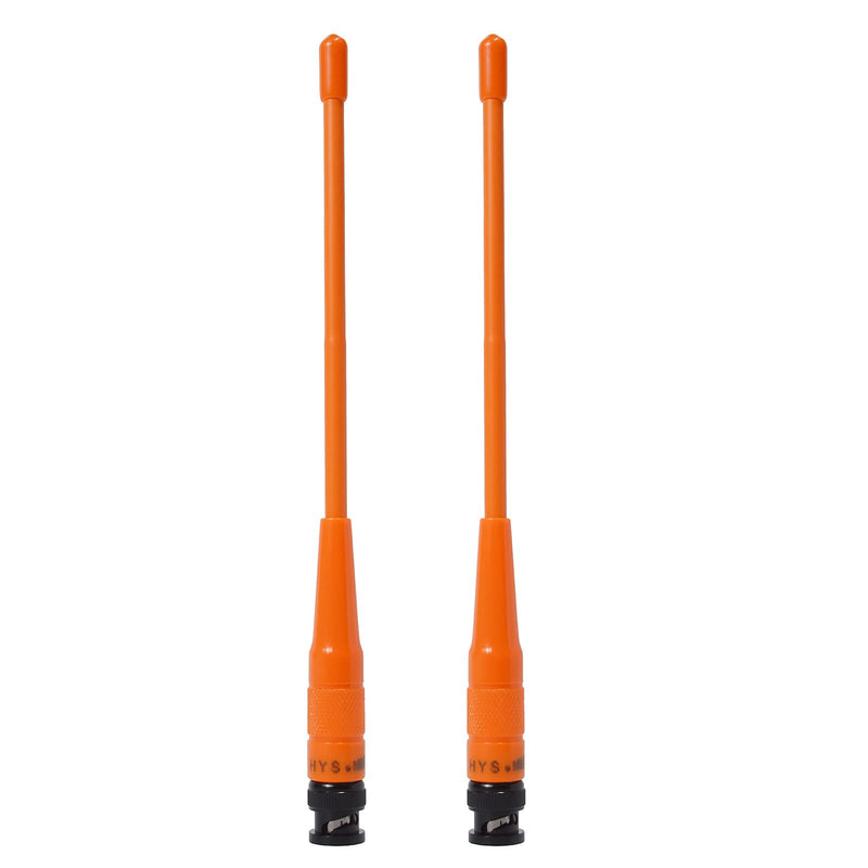 [AUSTRALIA] - HYS BNC HT Antenna, 144/440 MHz Dual-Band High Gain Handheld Antenna for ICOM IC-V9 Motorola HT440 CP500 Uniden Bearcat Whistler VHF/UHF Ham Radio (Pack of 2) Orange 2pcs 