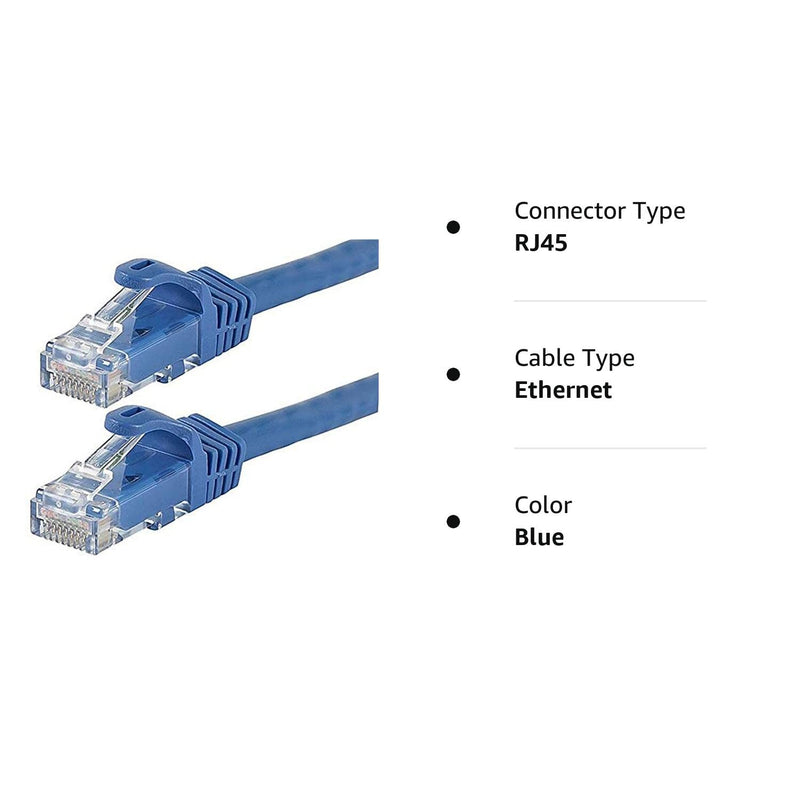 Monoprice Cat6 Ethernet Patch Cable Bundle - 12-Pack 2 Feet & 12-Pack 1 Foot - Blue Flexboot Series