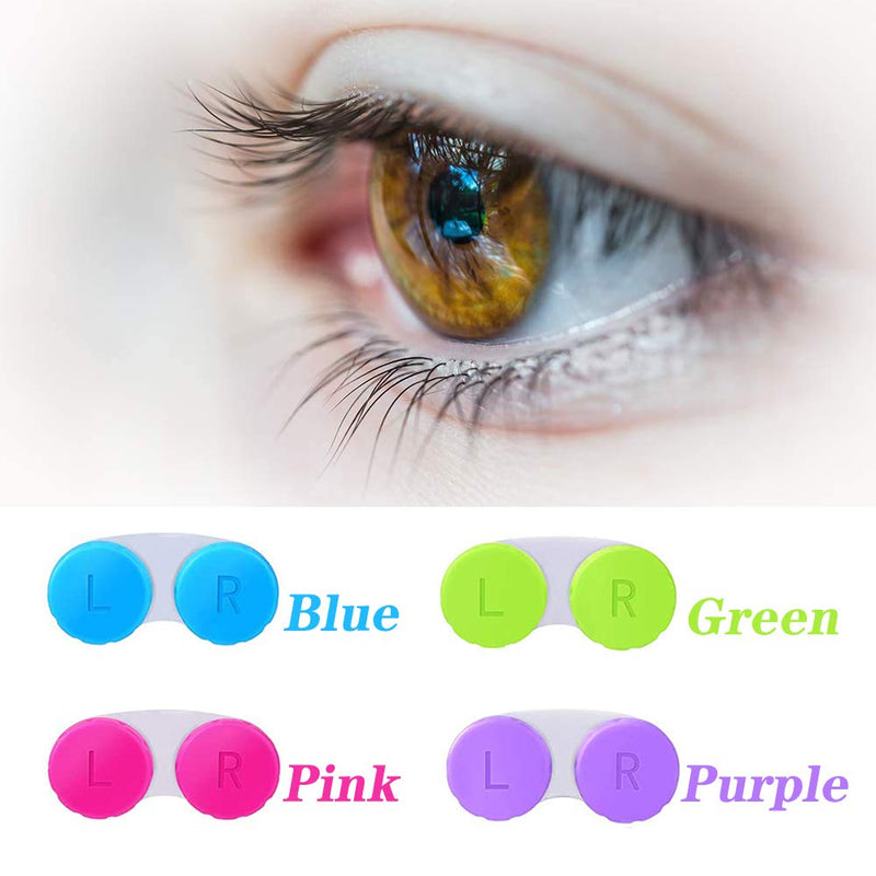 12 Pack Colorful Contact Lens Case Box Holder Container Soak Storage Kit 12 Count (Pack of 1)