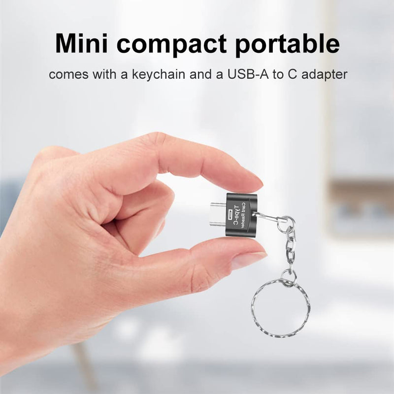 Micro SD Card Reader, BorlterClamp USB C TF Card Reader, USB C to Micro SD Memory Card Reader with USB C to USB Adapter, Compatible with MacBook, Laptops, Galaxy Phones and More