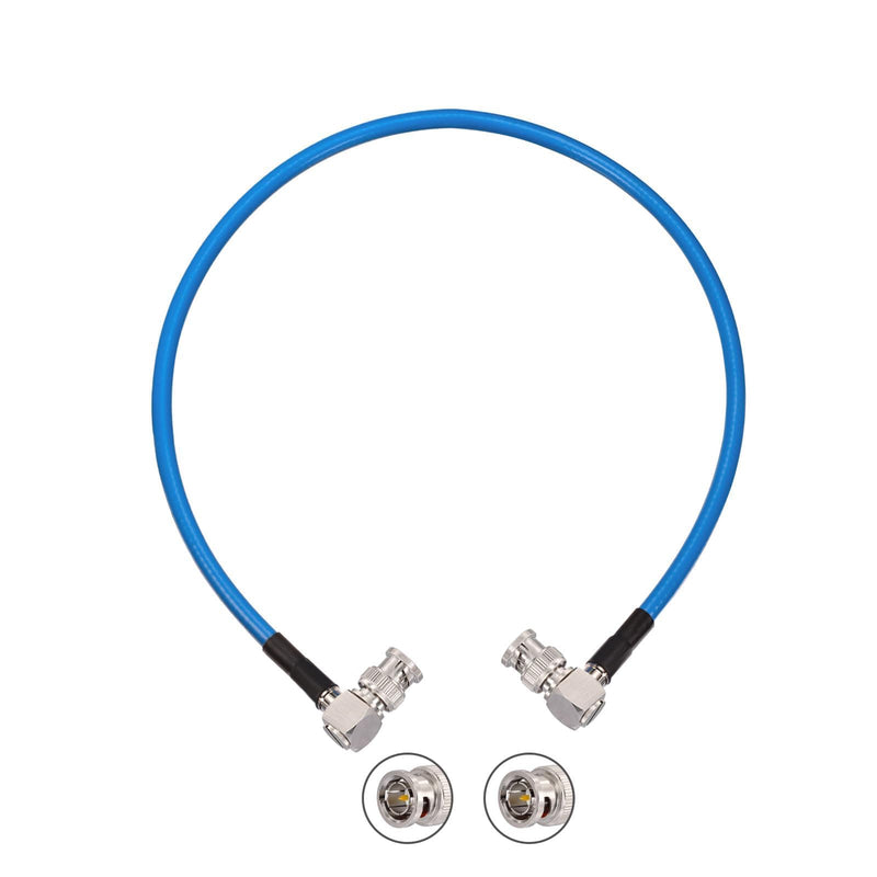 [AUSTRALIA] - Superbat 3G/6G/12G SDI Cable Right Angle 2ft Short BNC Cable 75 Ohm Blue Belden 1694A Supports HD-SDI/3G-SDI/4K Video Monitor,Precision SDI BNC Jumper Right Angle Right Angle to Right Angle 