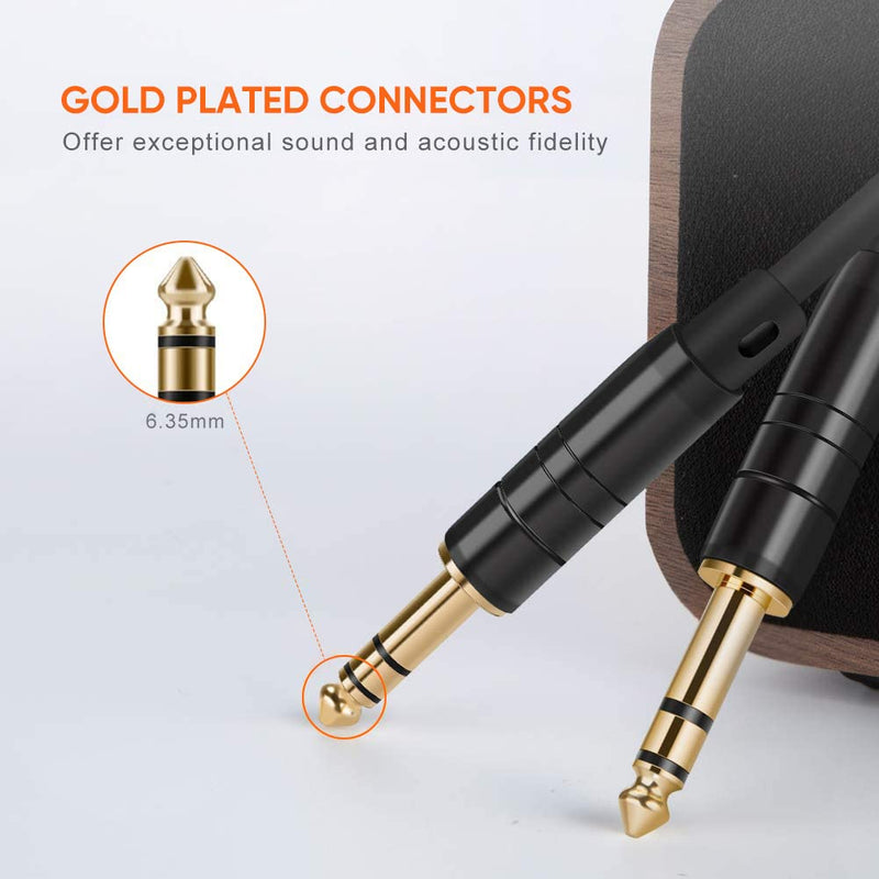 [AUSTRALIA] - CableCreation 1/4’’ TRS Cable, 50 Feet 1/4 Inch to 1/4 Inch 6.35mm Balanced Stereo Audio Cable for Studio Monitors,Mixer,Yamaha Speaker/Receiver,Black 