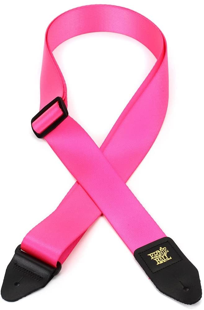 Ernie Ball Premium Seatbelt Webbing Guitar Strap Neon Pink