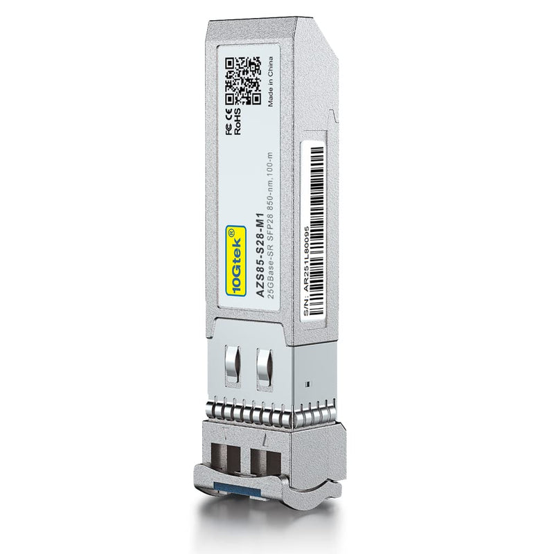10Gtek 25G SFP28 SFP+ SR Multimode Transceiver for Mellanox MMA2P00-AS | 25GBase-SR Duplex LC MMF Optical Module, 850nm, DDM, up to 100m 25G-SR: 100m x1