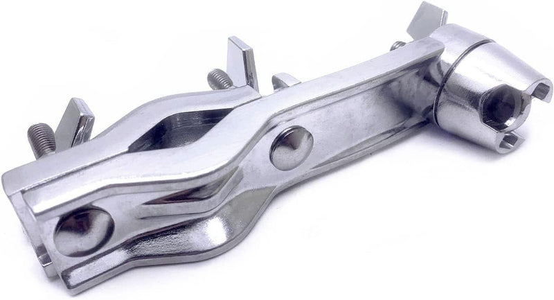 Cowbell Clamp Percussion Mounting Bracket with Z Arm Holder for Drum Set Accessory Chrome