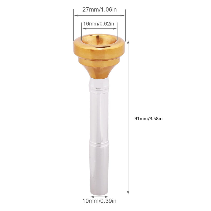 7c 5c 3c 1.5c Trumpet Mouthpiece with 4 Golden Mouthpiece Cups 7c 5c 3c 1.5c